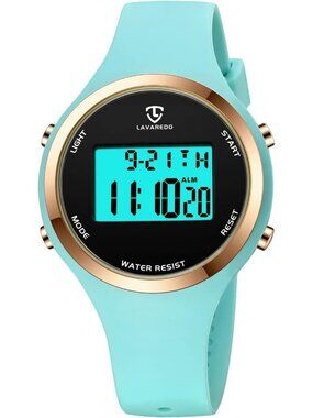 Women's Green Quartz Chronograph Waterproof Outdoor Sport Digital Classic Watch